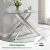 Promotions Konsolinis stalas, 115x45x78 cm, sidabrinis, stiklas ir metalas