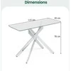 Promotions Konsolinis stalas, 115x45x78 cm, sidabrinis, stiklas ir metalas