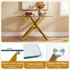 Promotions Konsolinis stalas, 115x45x78 cm, auksinė spalva, stiklas ir metalas