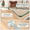 Promotions Konsolinis stalas, 115x45x78 cm, sidabrinis, stiklas ir metalas