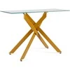 Promotions Konsolinis stalas, 115x45x78 cm, auksinė spalva, stiklas ir metalas