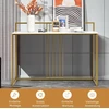 Promotions Konsolinis stalas 120x32x88 cm baltas/auksinis
