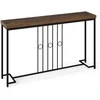 Promotions Konsolinis stalas, 140x30.5x81.3 cm, rudas, MDF ir metalas