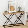 Promotions Konsolinis stalas, 140x30.5x91.4 cm, mediena, metalinis rėmas, su laikymo vieta