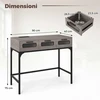 Promotions Konsolinis stalas 90x40x75 cm Pilkas LED apšvietimas Įkrovimo stotis Saugykla