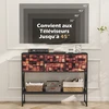 Promotions Konsolinis stalas 98.5x29x79.5 cm Rudos spalvos audinio stalčiai ir metalinis rėmas