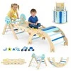 Promotions Kopimo rinkinys, medinis sulankstomas trikampis su arka ir rampe, 204x53x56 cm, mėlynas, Montessori žaislas