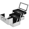Promotions Kosmetinis dėklas 23x15x18 cm sidabrinis, ABS plastikas