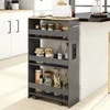 Promotions Laikymo vežimėlis, 4 aukštų siauras riedantis vežimėlis su įkrovimo stotele, 47,5x20x80,5 cm, pilka, laikymas
