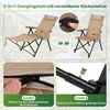 Promotions Lankstomas stovyklavimo kėdė su kojų atrama 156,5x52x82,5 cm chaki