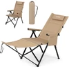 Promotions Lankstomas stovyklavimo kėdė su kojų atrama 156,5x52x82,5 cm chaki