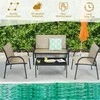 Promotions Lauko baldų komplektas, 107,9x61,9x80 cm dvivietė sofa, 63,5x45x37,1 cm arbatos staliukas, juoda pilka