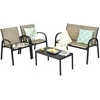 Promotions Lauko baldų komplektas, 107,9x61,9x80 cm dvivietė sofa, 63,5x45x37,1 cm arbatos staliukas, juoda pilka