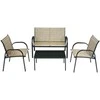 Promotions Lauko baldų komplektas, 107,9x61,9x80 cm dvivietė sofa, 63,5x45x37,1 cm arbatos staliukas, juoda pilka