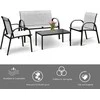 Promotions Lauko baldų komplektas, 108x62x80 cm dviems skirtas fotelis, 63,5x45x37 cm arbatos staliukas, Pilka