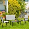 Promotions Lauko baldų komplektas, 108x62x80 cm dviems skirtas fotelis, 63,5x45x37 cm arbatos staliukas, Pilka