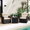 Promotions Lauko baldų komplektas 3 vnt. kėdė 64,8x66x76,2 cm kavos staliukas 50,8x50,8x52,1 cm šviesiai balta