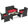 Promotions Lauko baldų komplektas 35x45.7x78.7 cm Raudonas rotangas