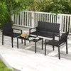 Promotions Lauko baldų komplektas, 67,3x116,8x83,8 cm dvivietė sofa, 67,3x63,5x83,8 cm kėdė, 90,2x50,8x44,5 cm kavos staliukas, ruda