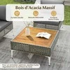 Promotions Lauko Baldų Komplektas, 7 dalių Kampinė sofa su pagalvėlėmis ir kavos staliuku, Pilka, Akacijos mediena
