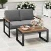 Promotions Lauko baldų komplektas, aliuminio dviaukštė sofa ir kavos staliukas, 124x74x86 cm ir 89x54x42 cm, pilka