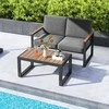 Promotions Lauko baldų komplektas, aliuminio dviaukštė sofa ir kavos staliukas, 124x74x86 cm ir 89x54x42 cm, pilka