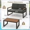 Promotions Lauko baldų komplektas, aliuminio dviaukštė sofa ir kavos staliukas, 124x74x86 cm ir 89x54x42 cm, pilka