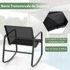 Promotions Lauko baldų komplektas, metalinės supamos kėdės ir grūdinto stiklo stalas, 72x61x80 cm, juoda