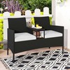 Lauko baldų komplektas Promotions Sodo dvivietė su integruotu staliuku, 126x62x84 cm, juoda, pilka