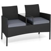 Promotions Sodo dvivietė sofa su integruotu staliuku, 126x62x84 cm, pilka