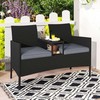 Promotions Sodo dvivietė sofa su integruotu staliuku, 126x62x84 cm, pilka