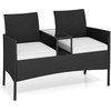 Lauko baldų komplektas Promotions Sodo dvivietė su integruotu staliuku, 126x62x84 cm, juoda, pilka
