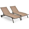 Promotions Lauko gultas Reguliuojamas plieno gultas 190,5x61x97 cm Rudas