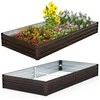 Promotions Lauko metalinė vazonų dėžė, 243.8x121.9x30.5 cm, Ruda Sidabrinė