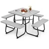 Promotions Lauko pikniko stalas su 4 suolais, 170.2x170.2x76.2 cm, pilkas