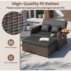Promotions Lauko poilsio baldų komplektas, atlošiama sofa su pufiku, juodas rotangas