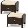 Promotions Lauko pufų taburetės 2 vnt. 46x54x39,5 cm rudos spalvos