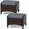 Promotions Lauko ratano pufų taburetės, 2 vnt., 46x54x39,5 cm, pilkos spalvos