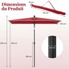 Promotions Lauko skėtis 213x140x245 cm Raudonas poliesterio audinys