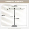 Promotions Lauko skėtis 300x300x245 cm baltas