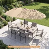 Promotions Lauko skėtis 305x161x219 cm Smėlio spalvos poliesterio audinys