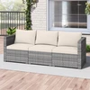 Promotions Lauko sofos komplektas 3 dalių modulinis PE rotangas 67x67x61,5 cm smėlio spalvos