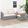 Promotions Lauko sofos komplektas 3 dalių modulinis PE rotangas 67x67x61,5 cm smėlio spalvos