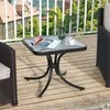 Promotions Lauko stalas, Grūdintas stiklas viršuje, 50.8x50.8x45.7 cm, Juodas