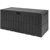 Promotions Lauko terasos dėžė su dangčiu ir rankenomis 132x61x63,5 cm tamsiai ruda/pilka/juoda