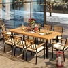 Promotions Lauko valgomojo stalas 200x100x75 cm natūralaus/juodo akacijos medienos stalviršis