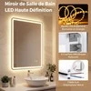 Promotions LED veidrodis voniai, 80x60x3 cm, sidabrinis, grūdintas stiklas