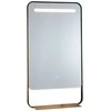 Promotions LED veidrodis voniai, 80x60x3.5 cm, auksinis, aliuminio rėmas su lentyna