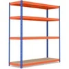Promotions Lentynų stelažas, 4 pakopų reguliuojamos metalinės lentynos, 181x61x203 cm, oranžinė, didelės apkrovos sandėliavimas