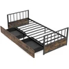 Promotions Lovos rėmas 204x92x60 cm Rudas Metalas Su Saugykla